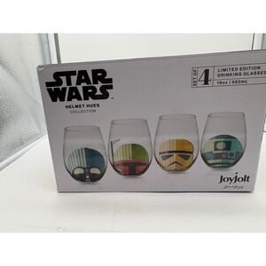 JoyJolt Star Wars Helmet Hues Stemless Glasses Set of 4 19oz Limited Edition NEW